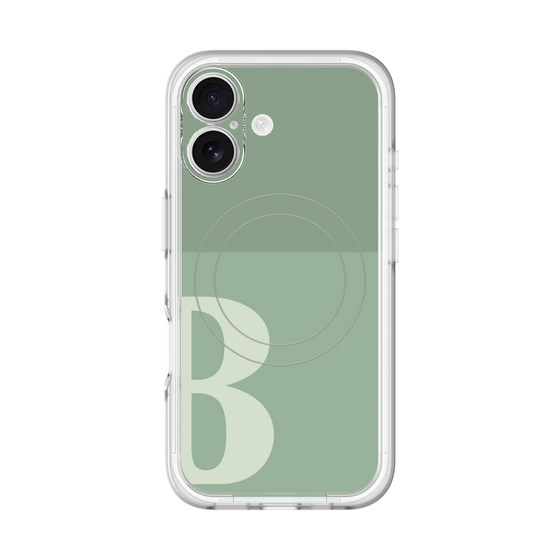 スリムプロテクションプレミアムケース with MagSafe［ オリジナル - initial two tone - B green ］
