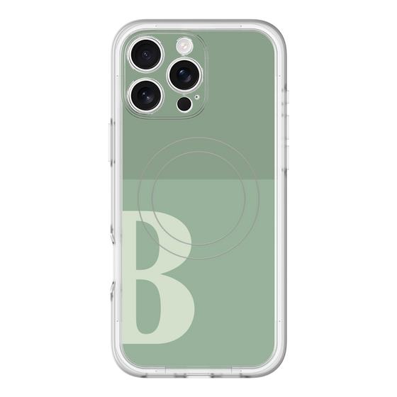 スリムプロテクションプレミアムケース with MagSafe［ オリジナル - initial two tone - B green ］