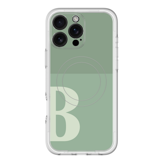 スリムプロテクションプレミアムケース with MagSafe［ オリジナル - initial two tone - B green ］