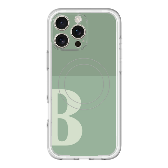 スリムプロテクションプレミアムケース with MagSafe［ オリジナル - initial two tone - B green ］