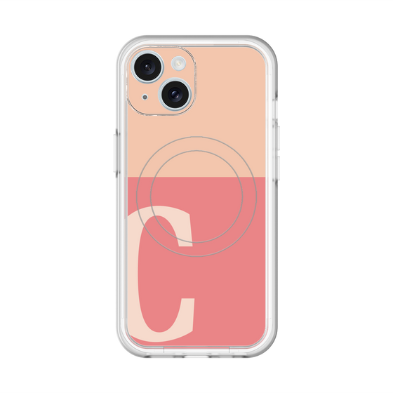 スリムプロテクションプレミアムケース with MagSafe［ オリジナル - initial two tone - C pink ］