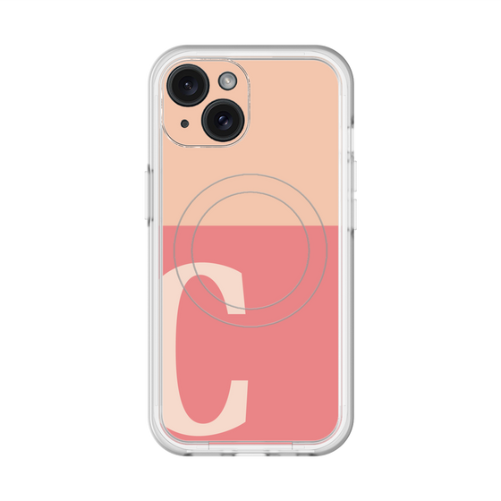 スリムプロテクションプレミアムケース with MagSafe［ オリジナル - initial two tone - C pink ］
