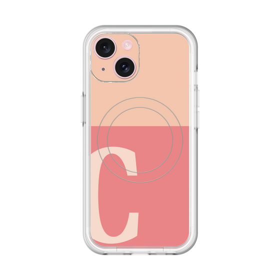 スリムプロテクションプレミアムケース with MagSafe［ オリジナル - initial two tone - C pink ］