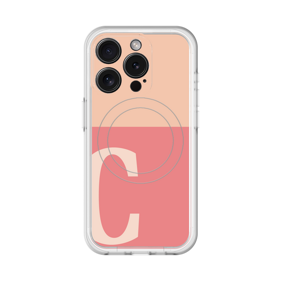 スリムプロテクションプレミアムケース with MagSafe［ オリジナル - initial two tone - C pink ］