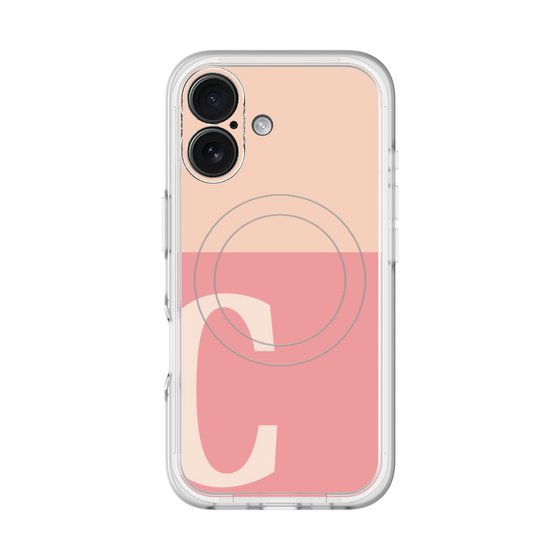 スリムプロテクションプレミアムケース with MagSafe［ オリジナル - initial two tone - C pink ］