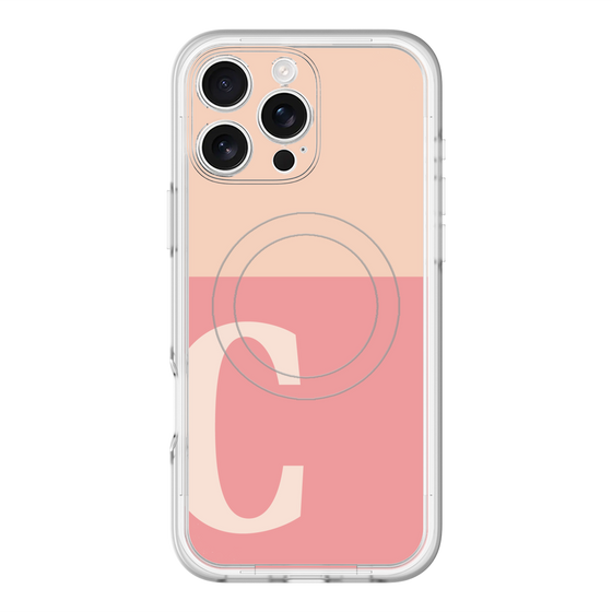 スリムプロテクションプレミアムケース with MagSafe［ オリジナル - initial two tone - C pink ］