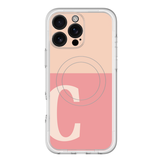 スリムプロテクションプレミアムケース with MagSafe［ オリジナル - initial two tone - C pink ］