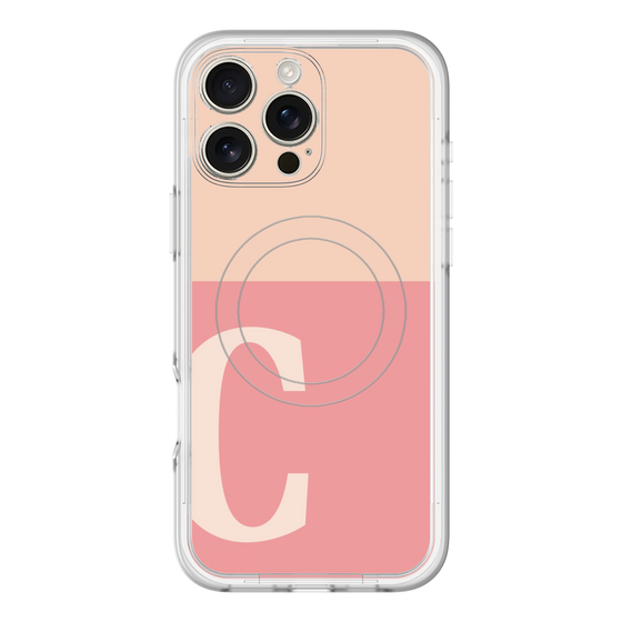 スリムプロテクションプレミアムケース with MagSafe［ オリジナル - initial two tone - C pink ］