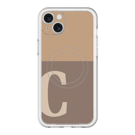 スリムプロテクションプレミアムケース with MagSafe［ オリジナル - initial two tone - C brown ］