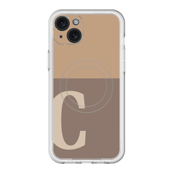 スリムプロテクションプレミアムケース with MagSafe［ オリジナル - initial two tone - C brown ］