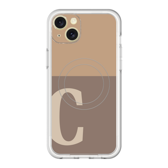 スリムプロテクションプレミアムケース with MagSafe［ オリジナル - initial two tone - C brown ］