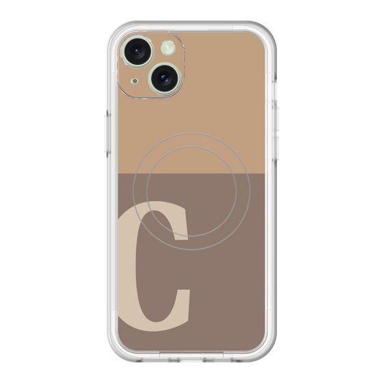 スリムプロテクションプレミアムケース with MagSafe［ オリジナル - initial two tone - C brown ］