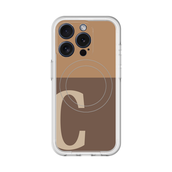 スリムプロテクションプレミアムケース with MagSafe［ オリジナル - initial two tone - C brown ］