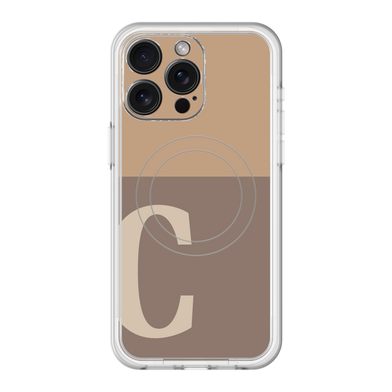 スリムプロテクションプレミアムケース with MagSafe［ オリジナル - initial two tone - C brown ］