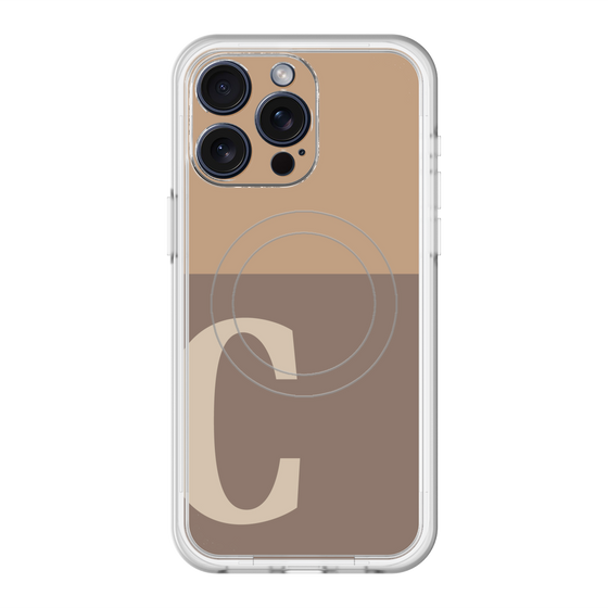 スリムプロテクションプレミアムケース with MagSafe［ オリジナル - initial two tone - C brown ］