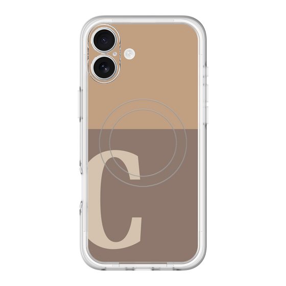スリムプロテクションプレミアムケース with MagSafe［ オリジナル - initial two tone - C brown ］