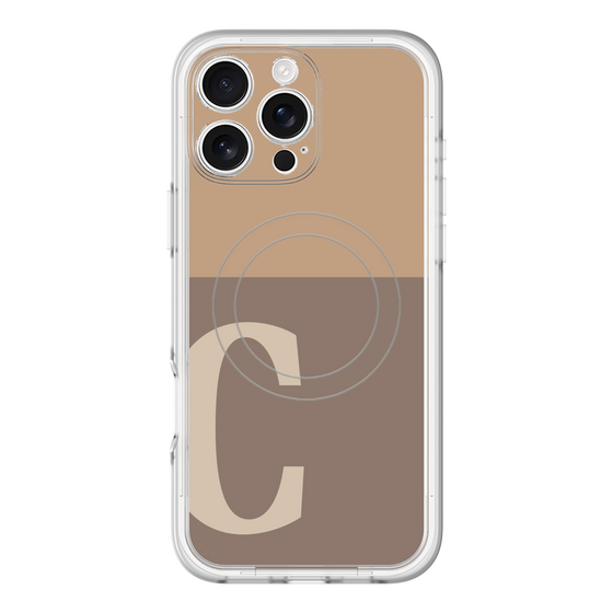 スリムプロテクションプレミアムケース with MagSafe［ オリジナル - initial two tone - C brown ］