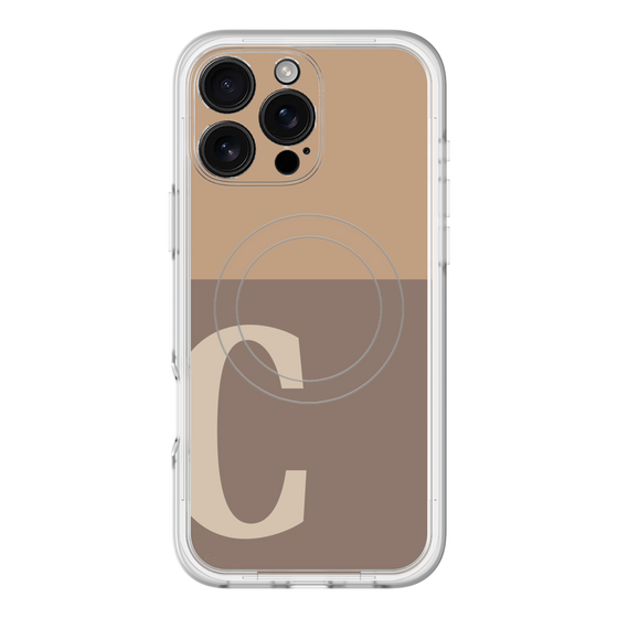 スリムプロテクションプレミアムケース with MagSafe［ オリジナル - initial two tone - C brown ］