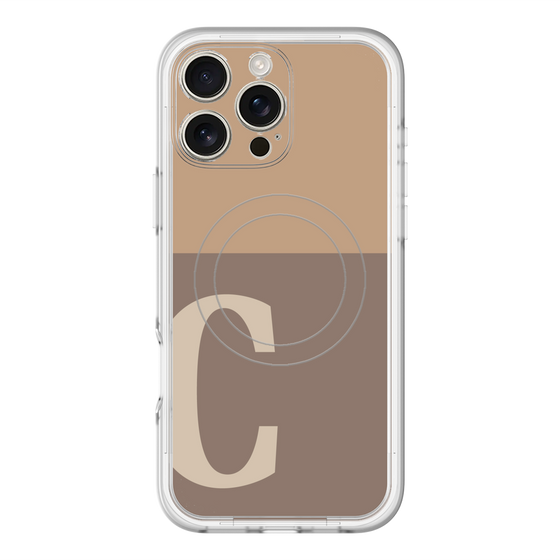 スリムプロテクションプレミアムケース with MagSafe［ オリジナル - initial two tone - C brown ］