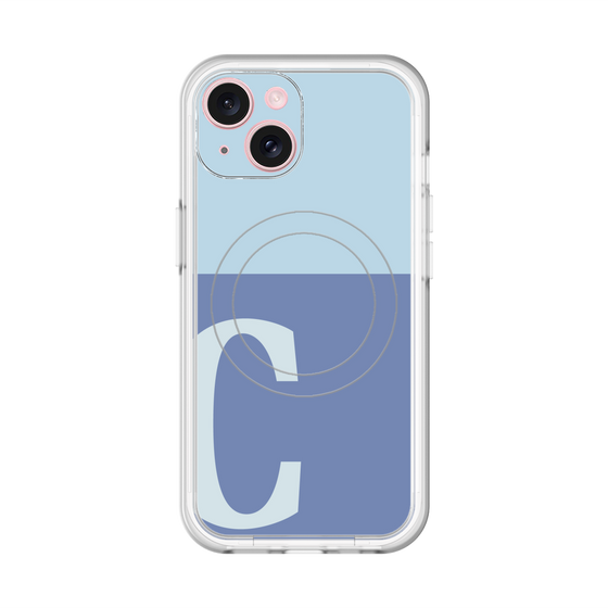 スリムプロテクションプレミアムケース with MagSafe［ オリジナル - initial two tone - C blue ］