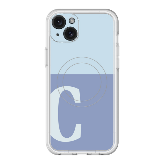 スリムプロテクションプレミアムケース with MagSafe［ オリジナル - initial two tone - C blue ］