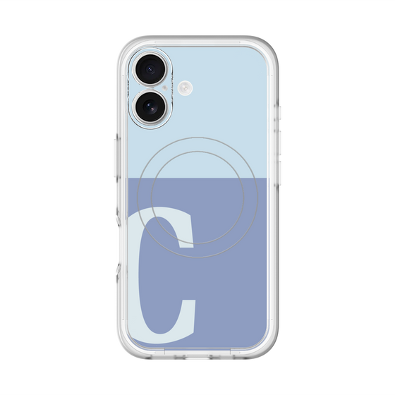 スリムプロテクションプレミアムケース with MagSafe［ オリジナル - initial two tone - C blue ］