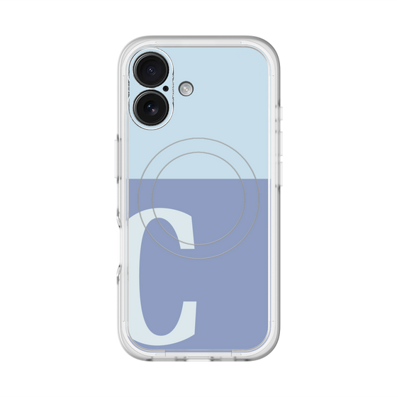 スリムプロテクションプレミアムケース with MagSafe［ オリジナル - initial two tone - C blue ］