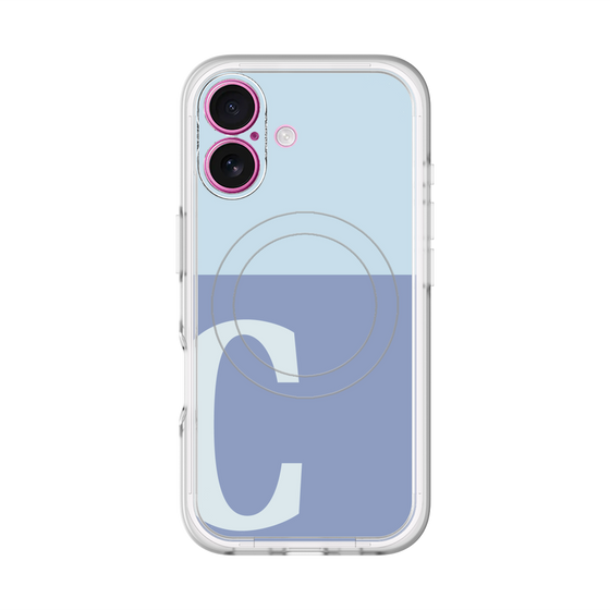 スリムプロテクションプレミアムケース with MagSafe［ オリジナル - initial two tone - C blue ］