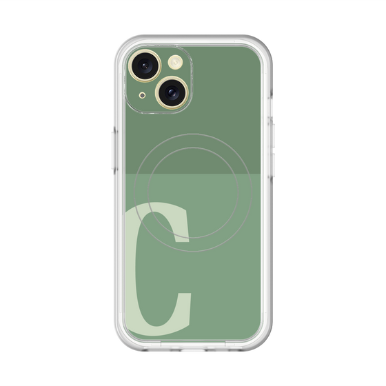 スリムプロテクションプレミアムケース with MagSafe［ オリジナル - initial two tone - C green ］