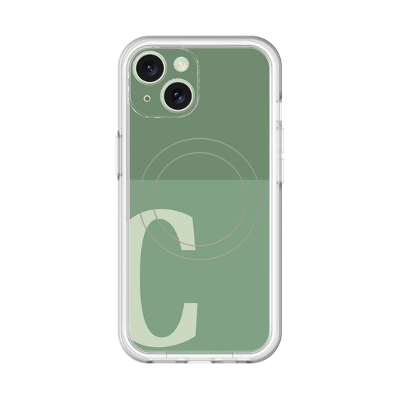 スリムプロテクションプレミアムケース with MagSafe［ オリジナル - initial two tone - C green ］