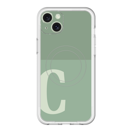 スリムプロテクションプレミアムケース with MagSafe［ オリジナル - initial two tone - C green ］