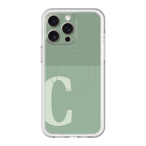 スリムプロテクションプレミアムケース with MagSafe［ オリジナル - initial two tone - C green ］