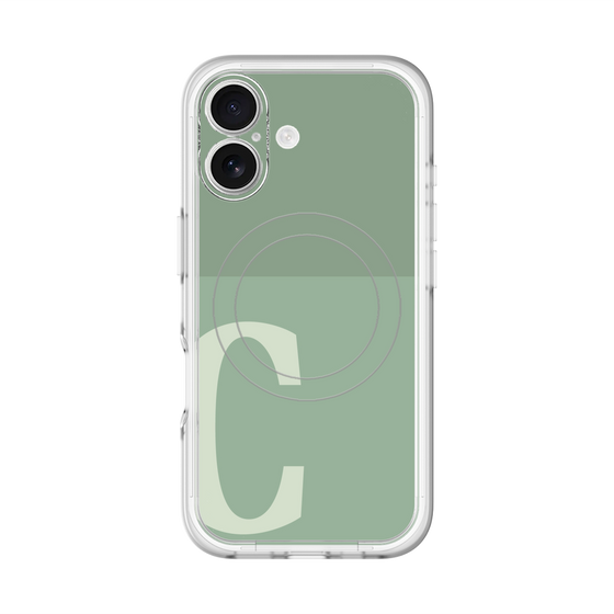 スリムプロテクションプレミアムケース with MagSafe［ オリジナル - initial two tone - C green ］