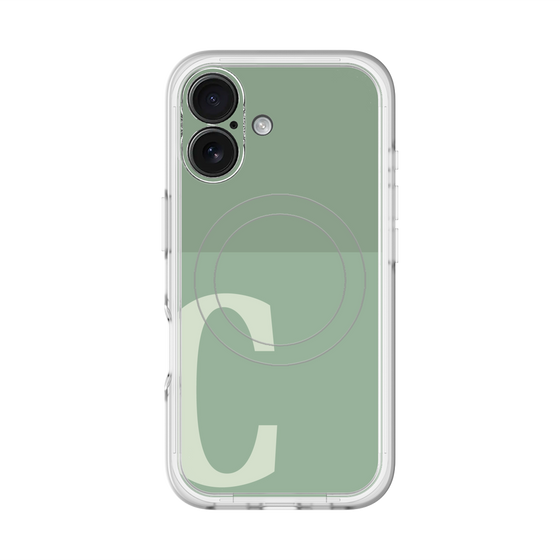 スリムプロテクションプレミアムケース with MagSafe［ オリジナル - initial two tone - C green ］