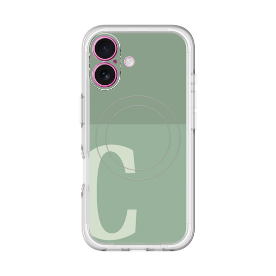 スリムプロテクションプレミアムケース with MagSafe［ オリジナル - initial two tone - C green ］