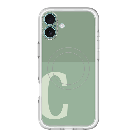 スリムプロテクションプレミアムケース with MagSafe［ オリジナル - initial two tone - C green ］
