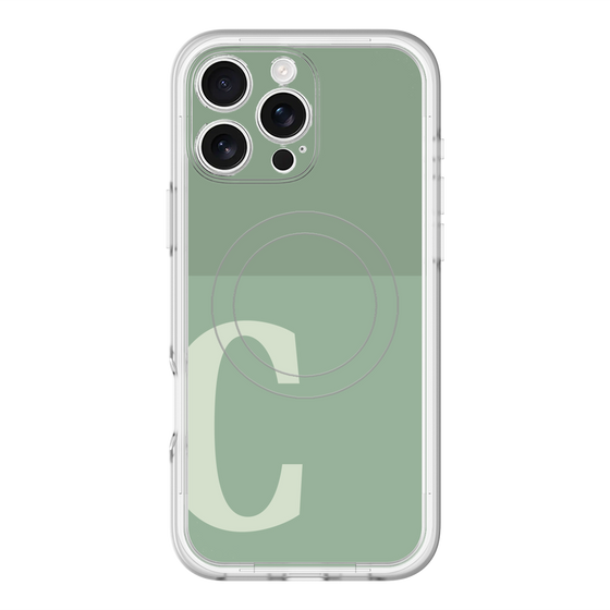 スリムプロテクションプレミアムケース with MagSafe［ オリジナル - initial two tone - C green ］
