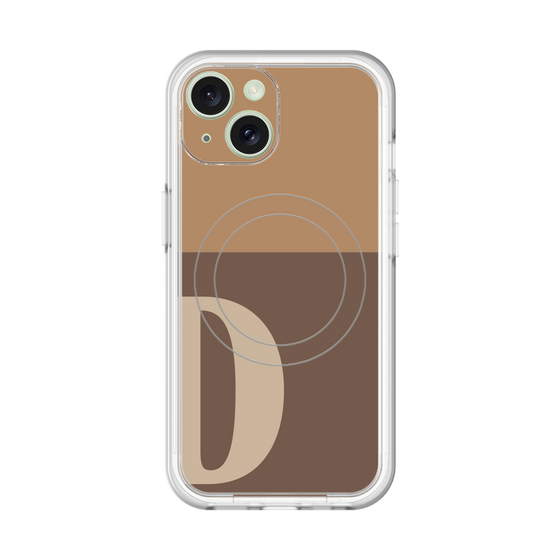 スリムプロテクションプレミアムケース with MagSafe［ オリジナル - initial two tone - D brown ］