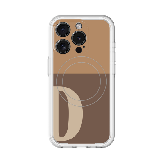 スリムプロテクションプレミアムケース with MagSafe［ オリジナル - initial two tone - D brown ］