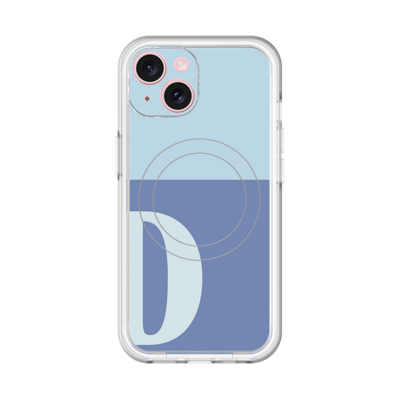 スリムプロテクションプレミアムケース with MagSafe［ オリジナル - initial two tone - D blue ］