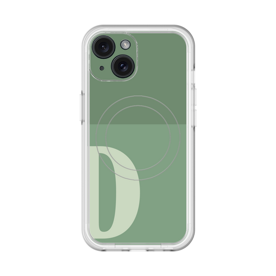 スリムプロテクションプレミアムケース with MagSafe［ オリジナル - initial two tone - D green ］