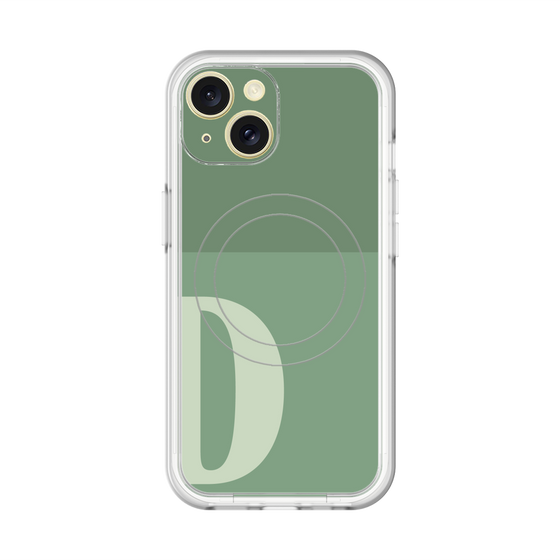 スリムプロテクションプレミアムケース with MagSafe［ オリジナル - initial two tone - D green ］