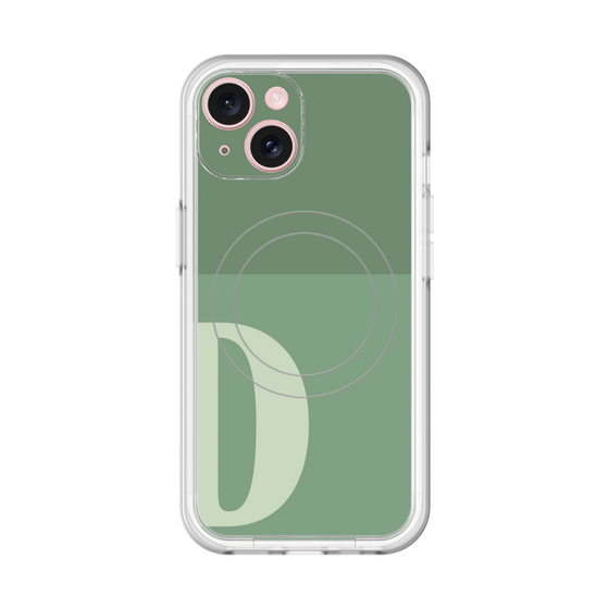 スリムプロテクションプレミアムケース with MagSafe［ オリジナル - initial two tone - D green ］
