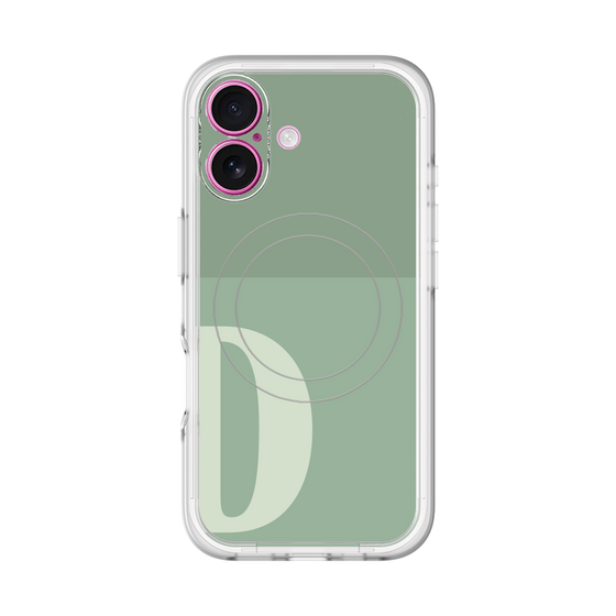 スリムプロテクションプレミアムケース with MagSafe［ オリジナル - initial two tone - D green ］