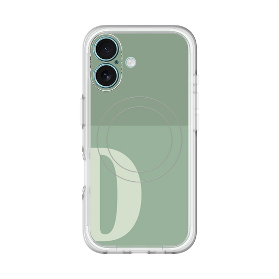 スリムプロテクションプレミアムケース with MagSafe［ オリジナル - initial two tone - D green ］