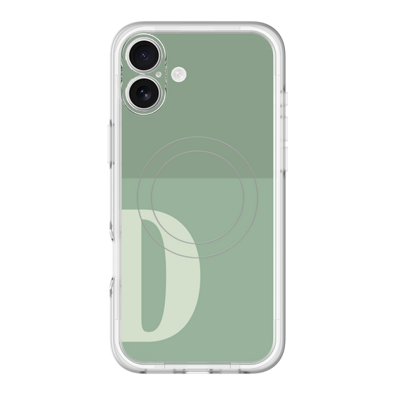 スリムプロテクションプレミアムケース with MagSafe［ オリジナル - initial two tone - D green ］