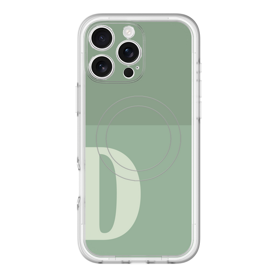 スリムプロテクションプレミアムケース with MagSafe［ オリジナル - initial two tone - D green ］