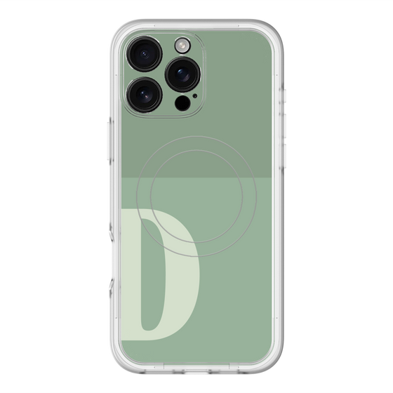 スリムプロテクションプレミアムケース with MagSafe［ オリジナル - initial two tone - D green ］