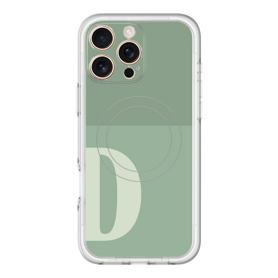 スリムプロテクションプレミアムケース with MagSafe［ オリジナル - initial two tone - D green ］