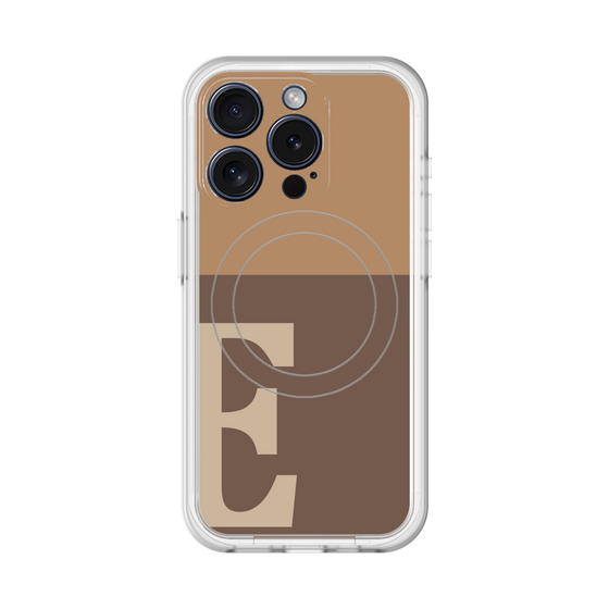 スリムプロテクションプレミアムケース with MagSafe［ オリジナル - initial two tone - E brown ］